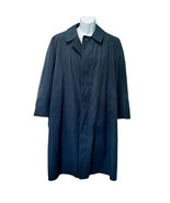 London Fog Towne Men&#39;s Navy Blue Long Fleece Lined Trench Coat Jacket Si... - $67.58