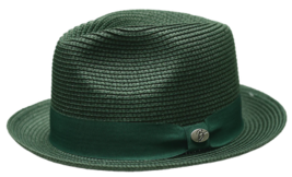 Men&#39;s Bently Semi Crushable Fedora Briad Straw Hat Leonardo LE235 Emeral... - $59.99