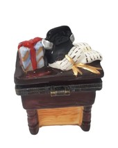 Miniature Fireplace/cabine?  Porcelain  Hinged Trinket Proposal Jewelry Ring Box - £10.50 GBP