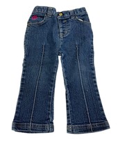 Dereon Girls Infant Baby Size 18 Months Pull On Jeans Denim Flare Crease... - $11.87