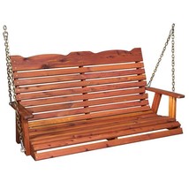 Straightback Porch Swing - Amish Red Cedar 4 &amp; 5&#39; Swings - £450.05 GBP+