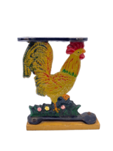 Vintage Cast Iron Rooster Chicken Doorstop Door Stop Cookbook Bookend 7&quot; Heavy - £36.84 GBP