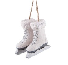 Gallarie II Figure Skate Ornament with Jute Hanger Pair Wooden NWT - £8.26 GBP