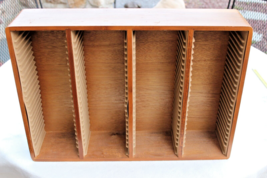 1960’s Vintage 100 Cd Sturdy Wood Display Storage Rack Fingered Corners 22 X 16 - £71.92 GBP