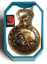 Mickey Mouse Unlimited Timepieces Fishing Disney Verichron Quartz Pocket Watch - $129.99