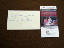 Joe Paterno Penn State Hof Head Coach Signed Auto Vintage Index Card Jsa - £158.26 GBP