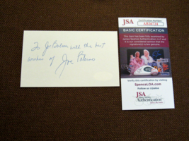 JOE PATERNO PENN STATE HOF HEAD COACH SIGNED AUTO VINTAGE INDEX CARD JSA - £157.90 GBP