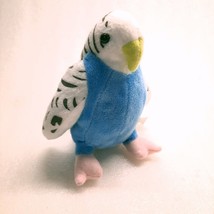 Fiesta Parakeet Bird plush White Blue grey budgie 6&quot; stuffed animal soft toy - £21.11 GBP