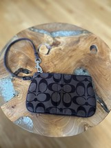 Coach Signature Brown Wristlet Clutch - $19.80