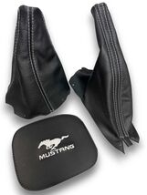 For Ford Mustang 1994 - 2004 Shift Ebrake boot set Real leather White St... - $55.00