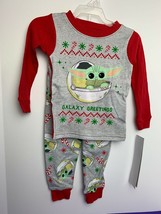 18M Child Baby Yoda Christmas Galaxy Mandalorian Long Sleeve Pant Pajama Set PJs - £10.94 GBP
