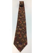 Gino Pompeii Men’s Neck Tie Brown Flower Pattern  - $4.94