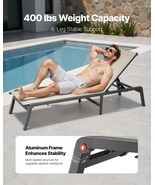 Foldable Chaise Lounge Chair 5 Position Adjustable Back Pool Sun Tanning... - $209.79 CAD