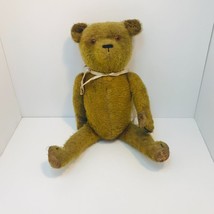 Antique Steiff Golden Brown Jointed Teddy Bear Mohair Straw No Tags - £934.21 GBP