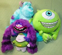 Monsters Inc Plush Lot 19" Sully 18" Mike 8" Squishy 13" Art Stuffed Animals Toy - $37.80
