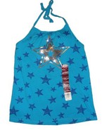 SO Girls 7-16 Sequin Star Halter Knit Top Hawaiian Ocean Blue Built in S... - £7.85 GBP
