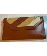 New Vintage Baronet Leather Brown Tan Wallet Credit Cards Kisslock Chang... - £19.20 GBP