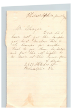 1884 Handwritten Letter S Bryer Family Philadelphia PA Pennsylvania Indi... - $47.01