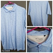 Columbia Men’s Polo Extra Large Blue Greens And Pins Golf Wear - £9.04 GBP
