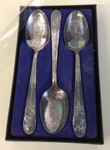 3 Silver President Spoons William Rogers Washington Adams Jefferson In Box - £15.52 GBP