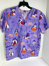 Disney Womens S Scrub Top Shirt Halloween 101 Dalmatians Medical Nurse P... - £12.63 GBP