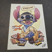 Stitch As Stan Lee Fan Art Print By Jonathan Hallett Signed Print Salt L... - $414.24 MXN