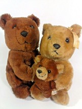 Vintage 1983 Dakin Three Little Bears Plush Family Mama Papa Baby Stuffed Animal - £47.92 GBP