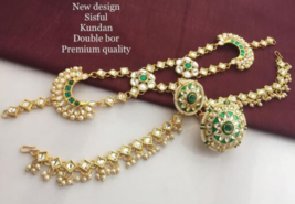 Placcato Oro Bollywood Reale Rajasthan Stile Sisful Tikka Copricapo Gioi... - £37.34 GBP