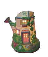 Cottontail Knoll Porcelain Lighted House Hand Painted Watering Can Theme... - £15.52 GBP