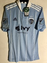 Adidas Authentic MLS Kansas City Sporting Team Alt Jersey Blue/White sz S - £26.89 GBP