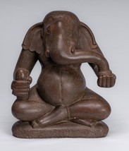 Antik Cham Stil Vietnamesisch Sitzender Stein Ganesha Statue - 30cm/30.5cm - £1,858.60 GBP