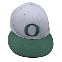 NIKE 643 Fitted Hat 7 1/8 NCAA Oregon Ducks Green Gray Embroidered Hat - £13.49 GBP