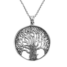 Magnificent Family Tree of Life Celtic Sterling Silver Medallion Necklace - £18.98 GBP