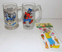 Vintage Walt Disney Goofy Beer Glass Mugs VGC - $29.38