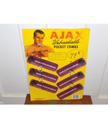 Vintage Ajax Unbreakable Pocket Combs Cardboard Store Display - $128.57 CAD