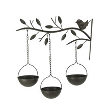 Black Metal Tree Branch Plant Hook Basket Hanger Bracket Decorative Wall Decor - £31.64 GBP