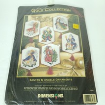 Dimensions Gold Collection SANTAS &amp; ANGELS Ornaments Counted Cross Stitc... - $49.49