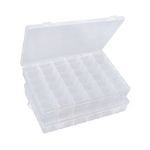Bead Organizer 2 Pack 3600 Tackle Box Organizer Clear Organizer Box 36 Grids Pla - £21.57 GBP