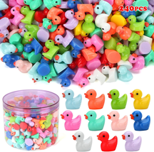 Mini Ducks, Tiny Resin Duck Figurines Colorful Plastic 240Pcs Small Ducks Bulk f - £15.92 GBP