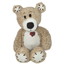 First & Main Tender Teddy Bear Plush Stuffed Animal Cream Patchwork Heart 12" - $9.53