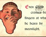 Comic Cupid Crosses His Fingers at What he Hears By Moonlight DB Postcar... - $9.85