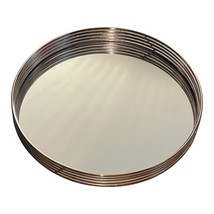 The Duel 11&quot; Round Gold Rim Mirror Tray Decorative Table Vanity Centerpiece - $29.69