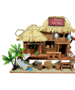 Tom&#39;s Tiki Hut Shells Sand Stones Beach Torch Wood &amp; Straw Shack W/Hanger - $608.21 MXN