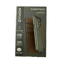 NEW Nomad Leather Folio Phone Case BROWN/CLEAR for Samsung Galaxy S9 Rugged - £9.73 GBP