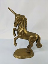 Brass Unicorn Figure 7 Inch Figurine - $16.95