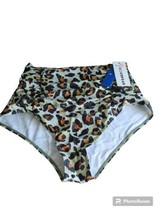 NWT Cocopear Leopard Print High Waist Bikini Bottom Womens XL Cinched  - £7.83 GBP