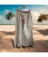 Scandal Italy Cassia Sz S Pull On Drawstring Elastic Beach Pants Side Bu... - $1,086.21 MXN