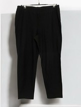 Eileen Fisher Ponte Ankle Pants Women Size Medium Black Stretch Taper Knit - $26.16