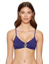 Trina Turk Women’s Studio Solids Over-The-Shoulder Bralette Bikini Top, Navy, 10 - £39.56 GBP