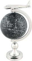 Globe 1930s Plane Flying Above Bronze Silver Writing Shiny Nickel Paper - £196.21 GBP